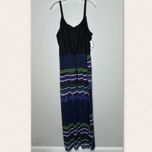 Allison Brittney Chic Maxi Dress with Colorful Print